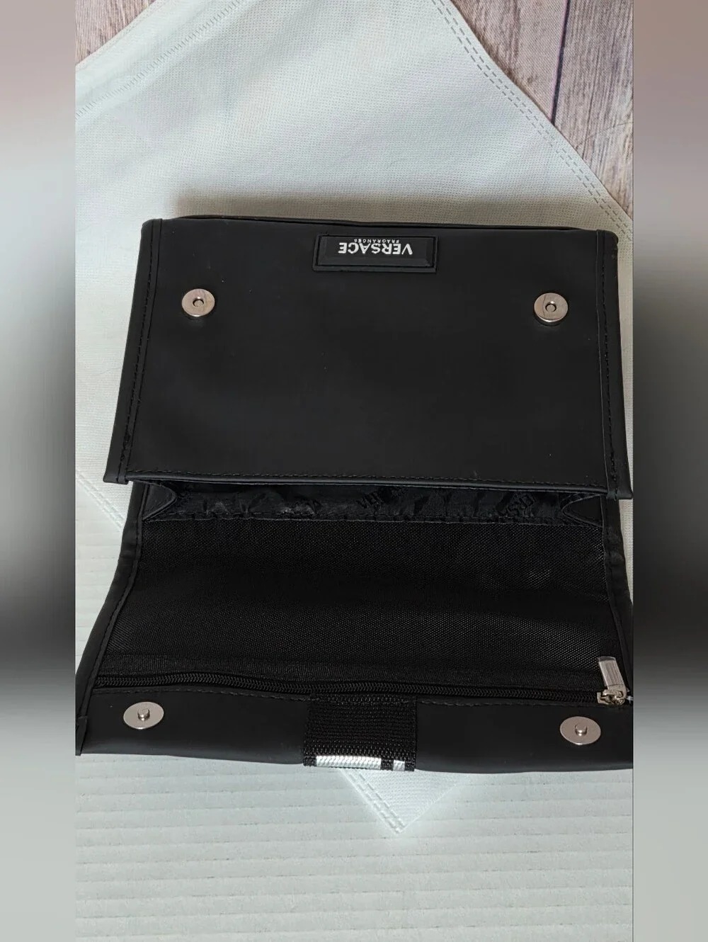 Versace Fragances Cosmetic Bag with Greca Stripe